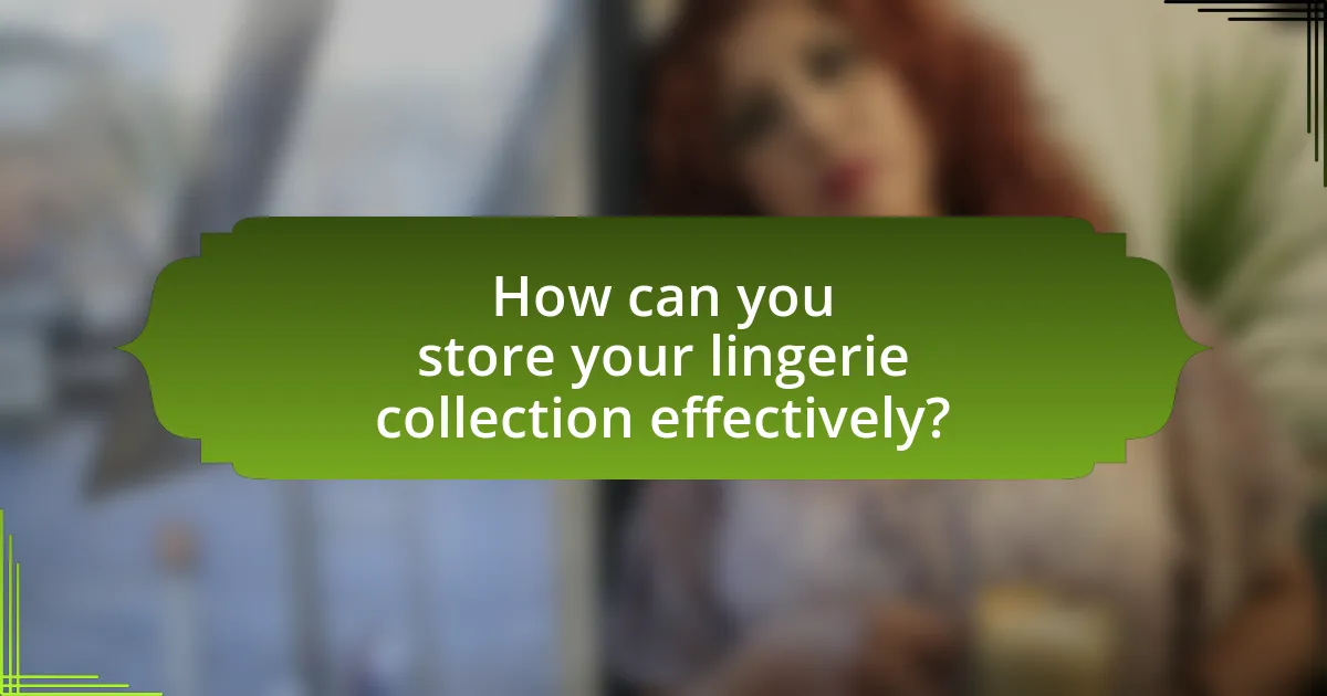 How can you store your lingerie collection effectively?