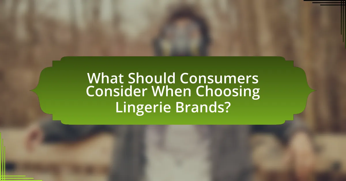 What Should Consumers Consider When Choosing Lingerie Brands?
