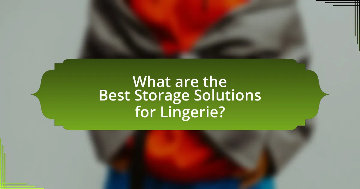 What are the Best Storage Solutions for Lingerie?