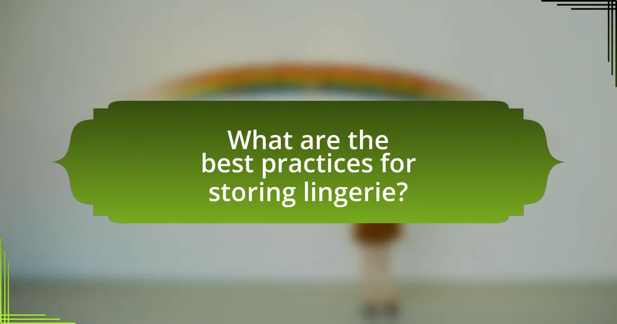 What are the best practices for storing lingerie?