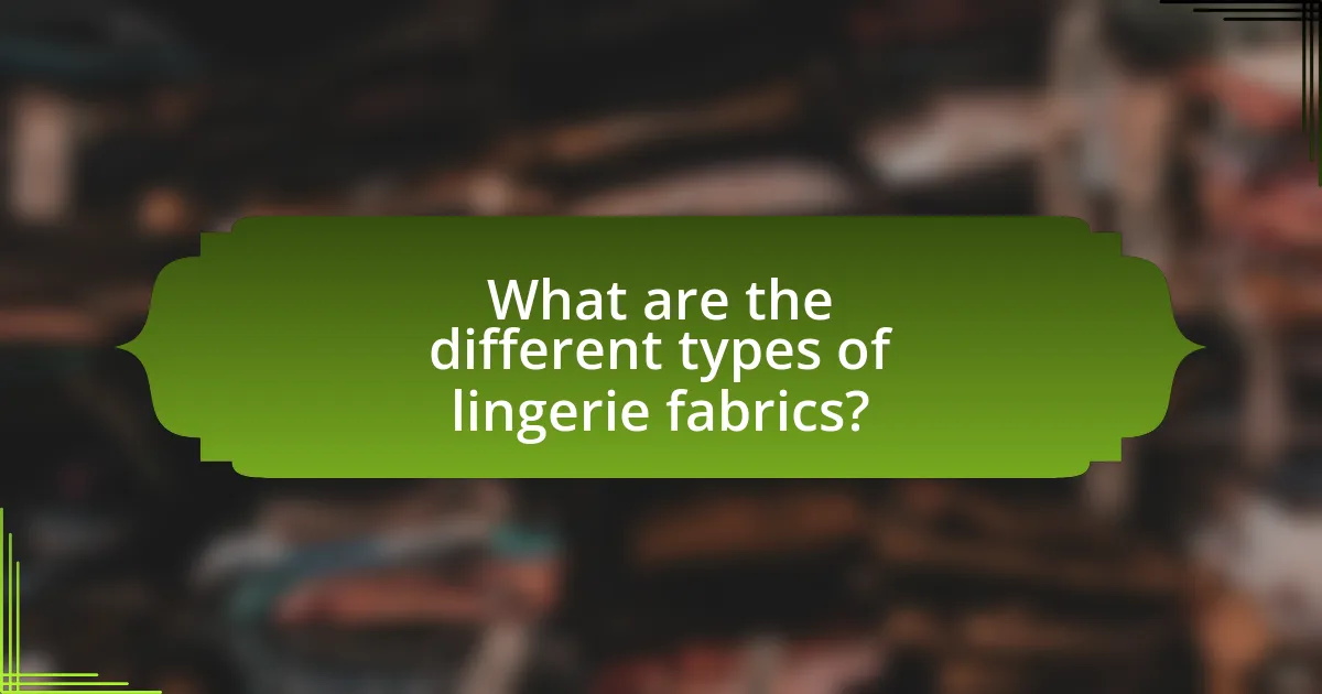 What are the different types of lingerie fabrics?