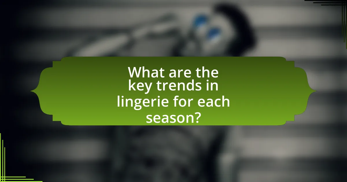 What are the key trends in lingerie for each season?