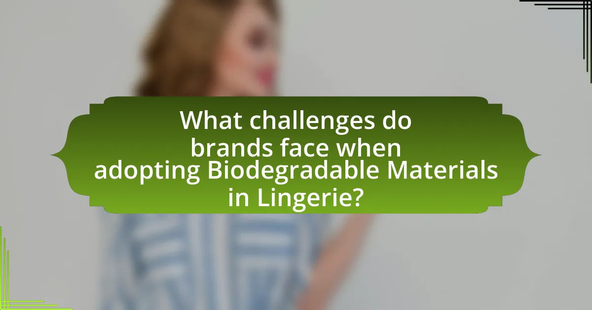 What challenges do brands face when adopting Biodegradable Materials in Lingerie?