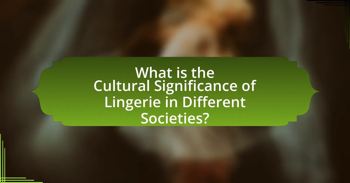 What is the Cultural Significance of Lingerie in Different Societies?